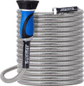 Metal Garden Hose 50 Ft With Hose Nozzle, Flexible Stainless Steel Garden Hose by Sunifier