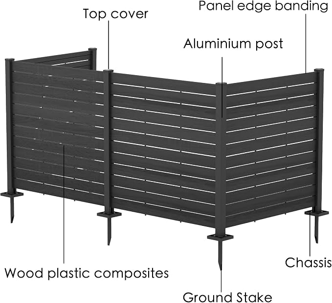 Kozyard 50" W x 48" H Outdoor Privacy Screens Aluminum Post, Air Conditioner - Image 5