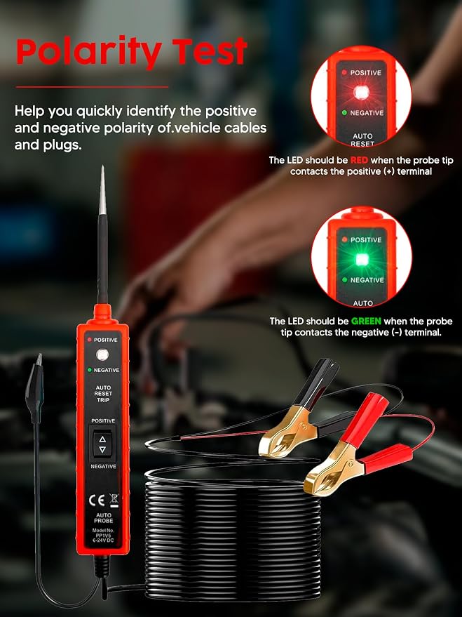 Power Circuit Probe Tester, 6-24V DC Circuit Tester, Test Light Automotive - Image 3