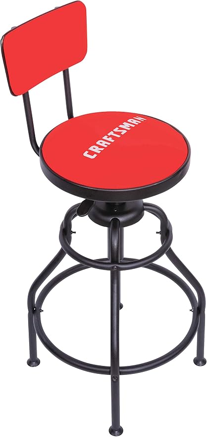 Craftsman Adjustable Height Work Shop Stool, 29 to 34-inches Tall, by CRAFTSMAN