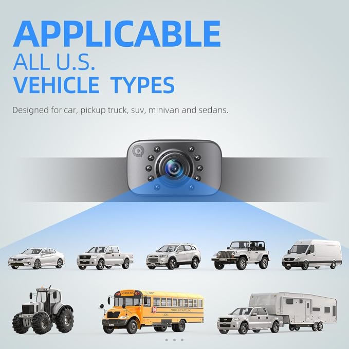 eRapta HD 1080P Backup Camera, AHD Compatible, License Plate Rear View Camera - Image 5