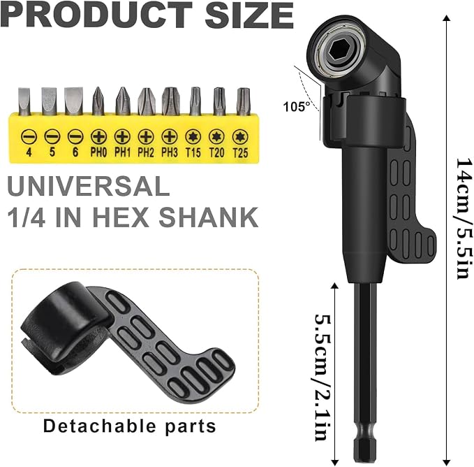 17pcs Flexible Drill Bit Extension, Include 3pcs Rotatable Socket Adapter 2pcs - Image 3