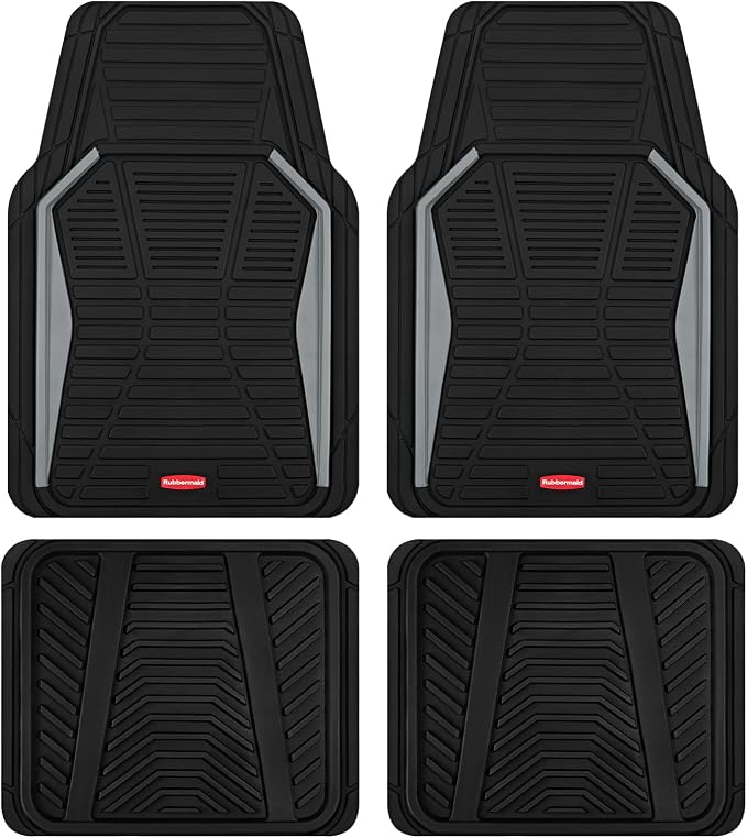 Rubbermaid Car Mat Full Set All-Weather Heavy-Duty 4 Pieces– Trim-to-Fit by Rubbermaid