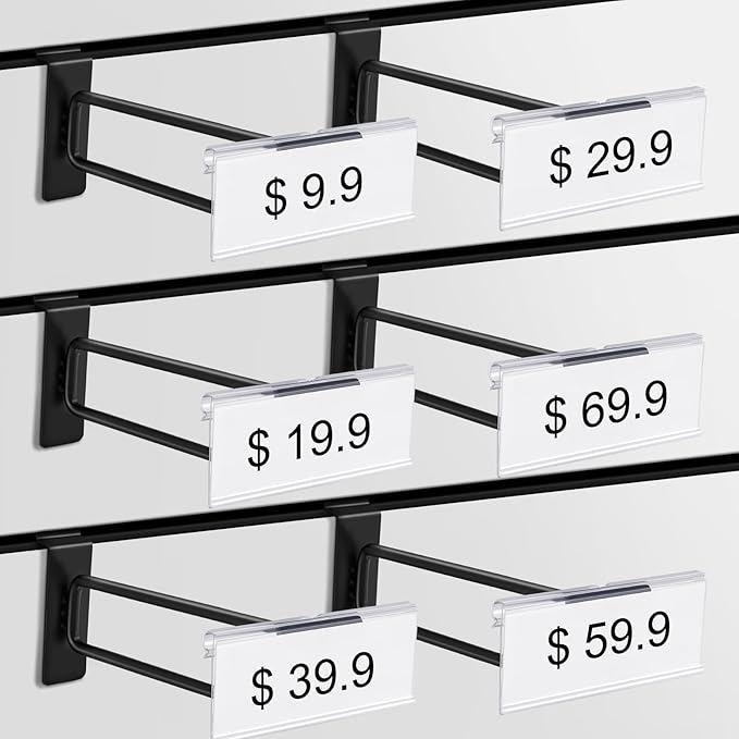 Polmart Heavy Duty Black Slatwall Panel Double-Bar Hooks - Image 6
