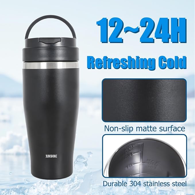 Ice Shave 2-in-1 Stainless Steel Vacuum Tumbler & Cordless Blender - 28oz - Image 2