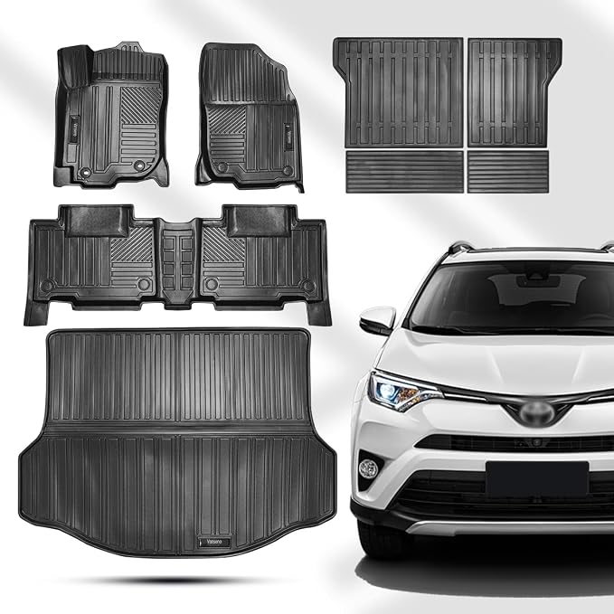 Vanseno Floor mats & CargoTrunk Liners and Backrest Mat Full Set Compatible by Vanseno