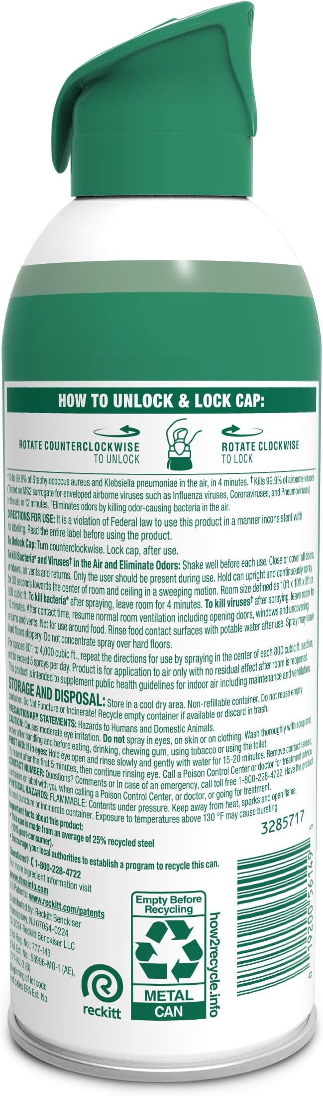 Lysol Air Sanitizer Spray with Odor Eliminator - Image 2