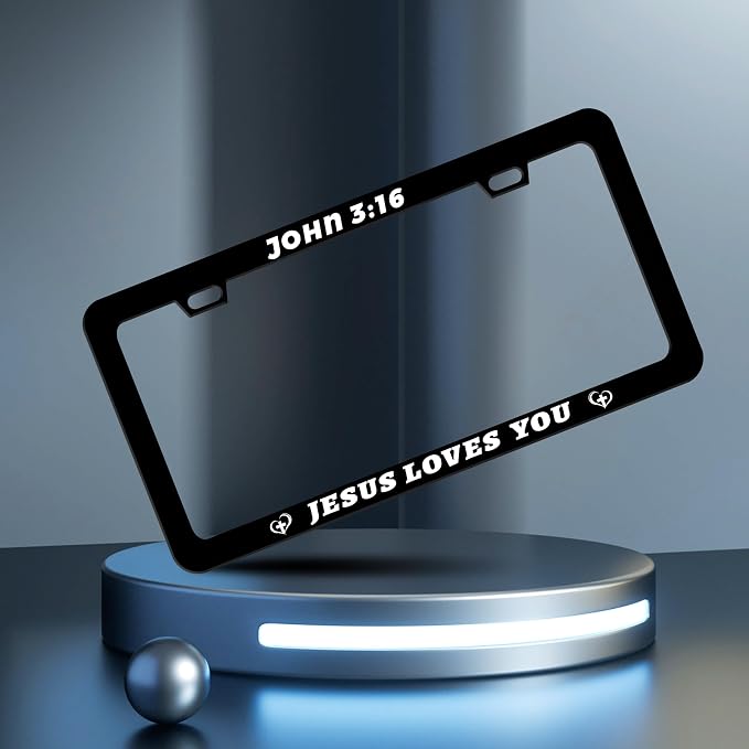 John 3:16 Jesus Loves You License Plate Frame Christian License Plate Frames - Image 2