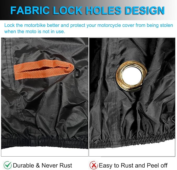 Motorcycle Cover Waterproof Outdoor, 300D Heavy Duty Motorcycle Cover - Image 5