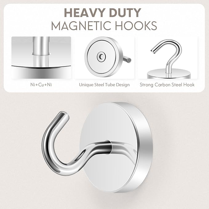 Neosmuk Magnetic Hooks, Cruise Ship Essentials, 120lb+ Heavy Duty Magnetic Hooks - Image 6