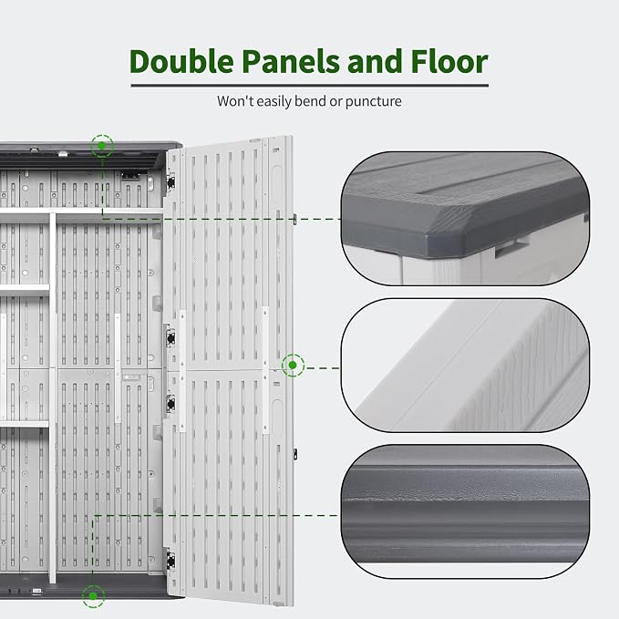Macrout 50 Cu.Ft Plastic Outdoor Storage Cabinet - Image 4