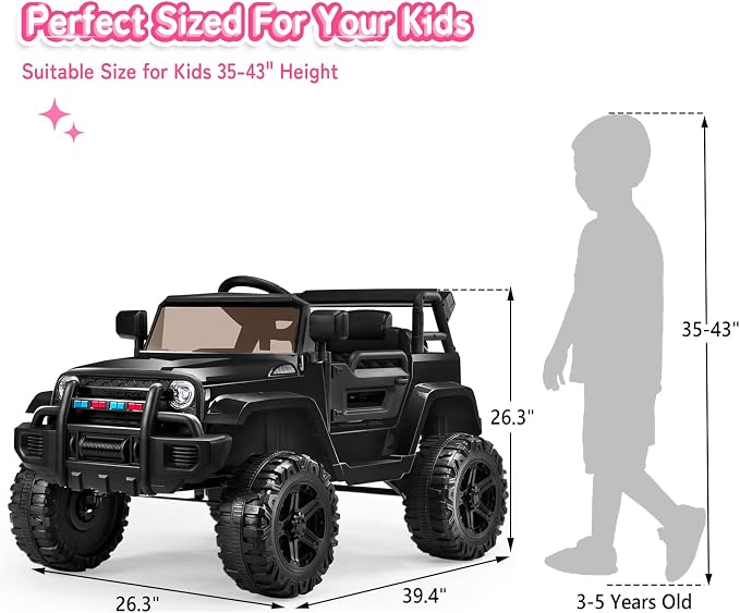 JOYMOR Ride on Truck with Remote Control, 4 Wheels 12V Battery Powered Kids Car - Image 6