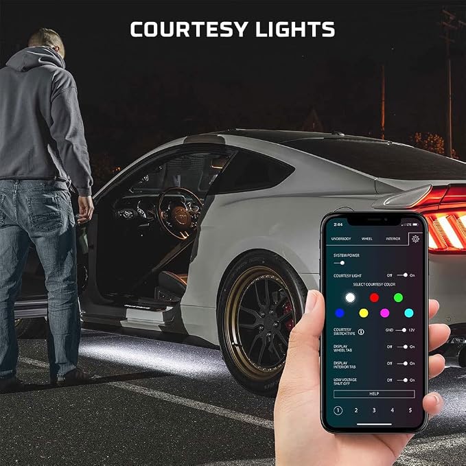 LEDGlow 4pc Bluetooth Million Color LED Underbody Underglow Accent Neon - Image 6