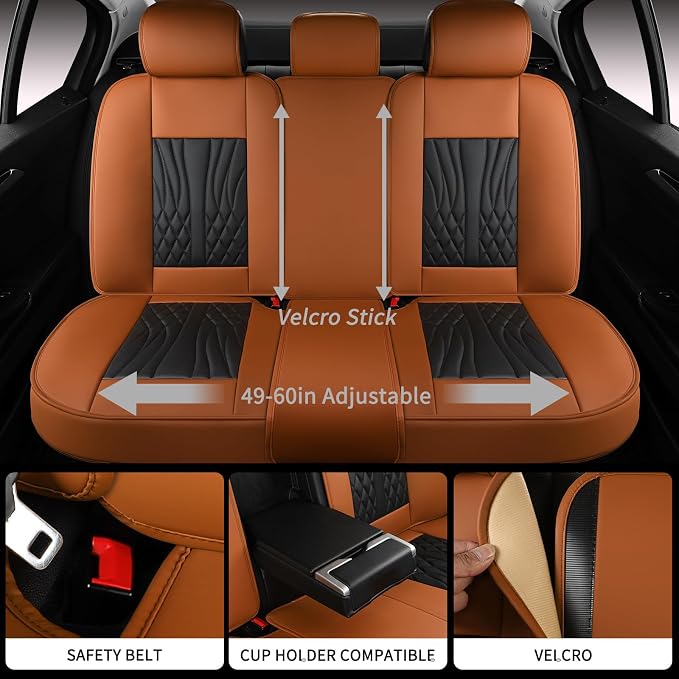 Leather Car Seat Covers, Car Seat Protector Waterproof, Seat Covers Full Set - Image 6