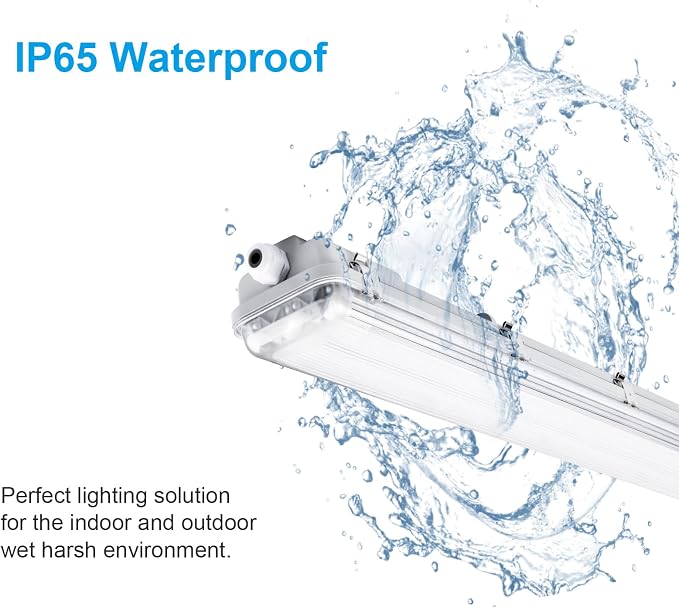 4FT Vapor Tight LED Light Fixture 4200LM 48W, 6500K Bright White IP65 Waterproof - Image 5
