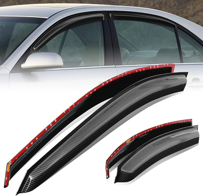 Auto Dynasty Set of 4 Carbon Fiber Pattern Window Visors Compatible by AutoDynasty