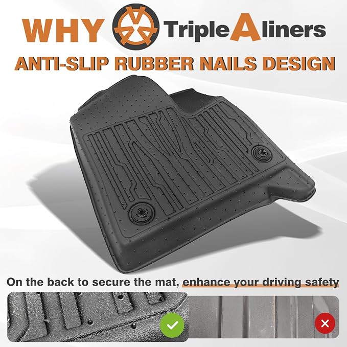 TripleAliners Floor Mats&Trunk Mat All Weather Car Liners Compatible - Image 5