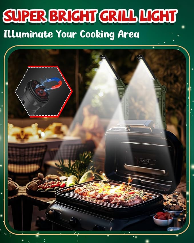 Coquimbo Tool Gifts for Men Him, Rechargeable LED Work Light Grill Light - Image 4