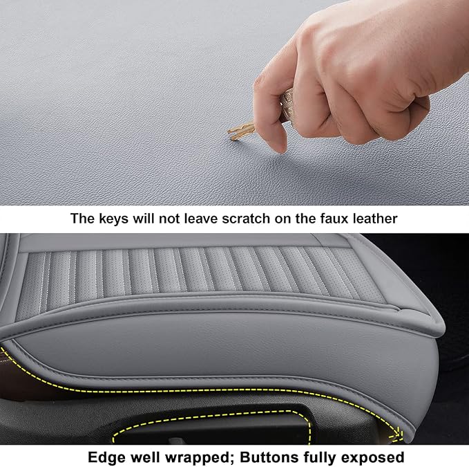 LINGVIDO Car Seat Covers, Breathable and Waterproof Faux Leather Automotive - Image 7