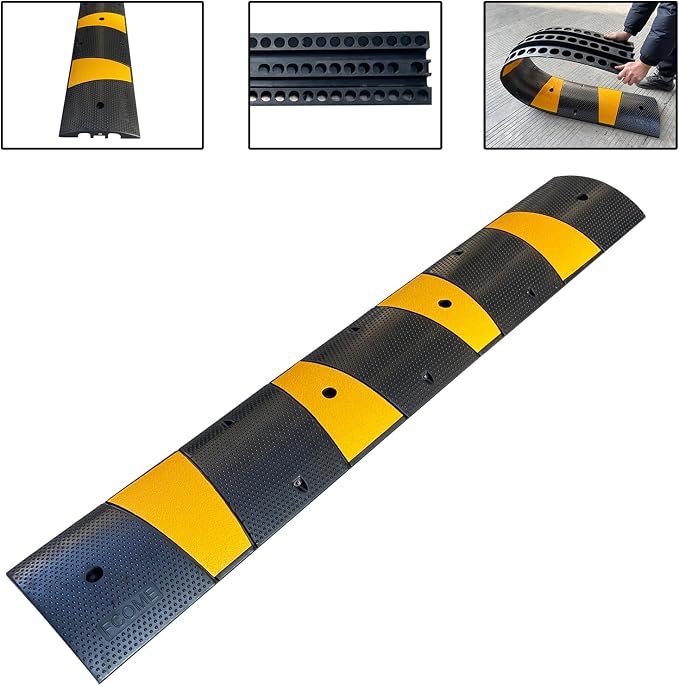 Rubber Speed Bump 6 Feet Rubber Driveway Modular Heavy Duty Speed 72.4 x 12 x - Image 8