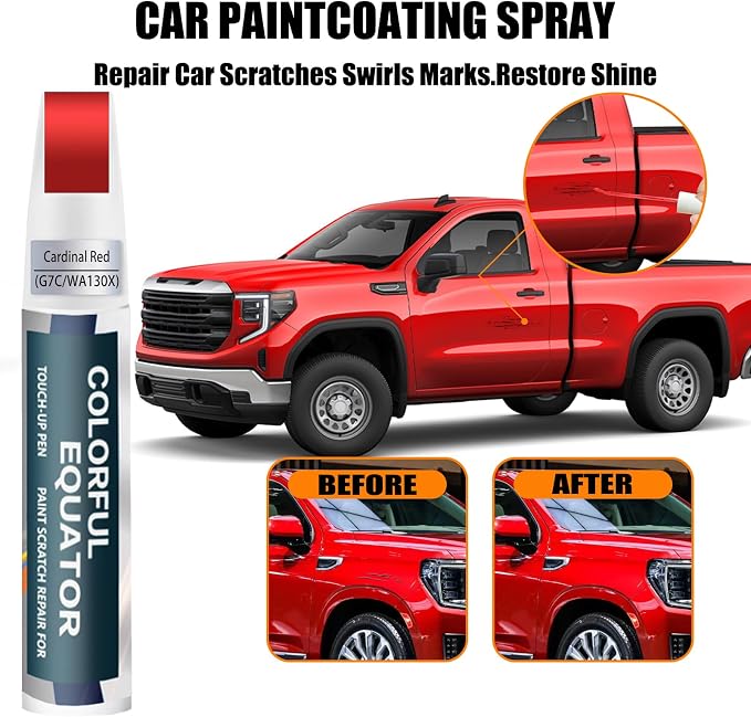 Cardinal Red Touch Up Paint for GMC, Car Paint Pen Scratch Repair Two-In-One - Image 3