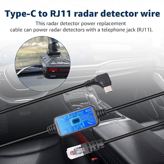 USB-C to RJ11 & USB to RJ11 Radar Detector Cables, 6.56Ft Each, Compatible - Image 4