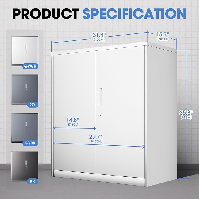 DNA MOTORING 36'' Metal Storage Cabinet, Locking Tool Cabinet - Image 2