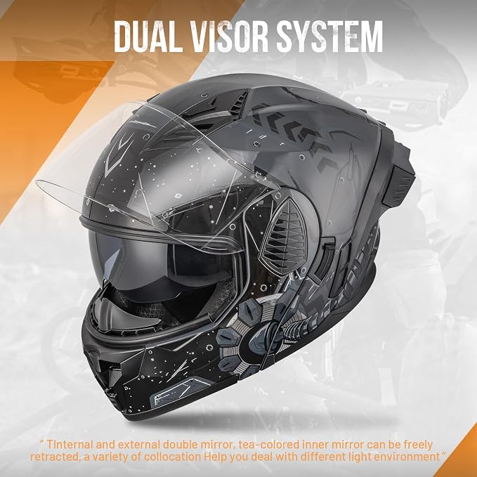 Modular Motorcycle Helmets Full Face Flip up Street Bike Motorcycle Helmet - Image 5