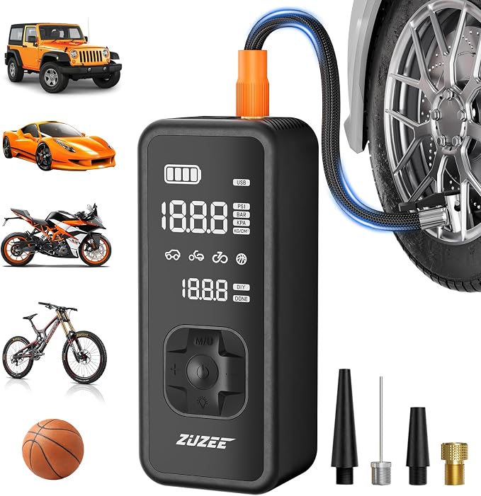 Tire Inflator Portable Air Compressor by ExploreWiderWorldwithZUZEE