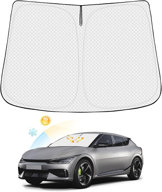 Windshield Sun Shade for 2022-2025 2026 Kia EV6 Accessories Thicken 6-Layer by Canvcle