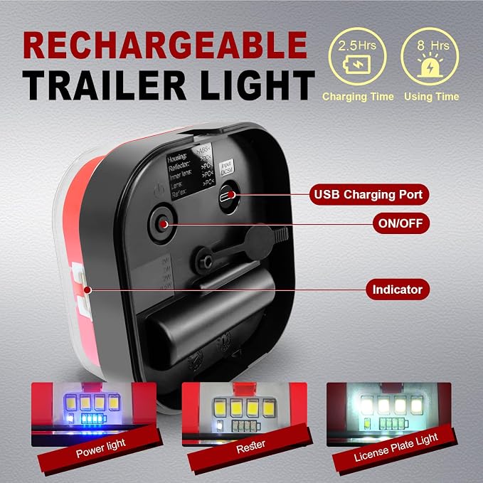 Agrieyes Halo Wireless Trailer Lights, 2 Mounting Options Magnetic Trailer Light - Image 4