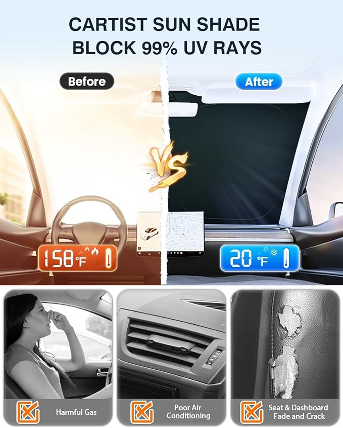 Cartist 5-Layer Windshield Sun Shade Custom Fit - Image 6