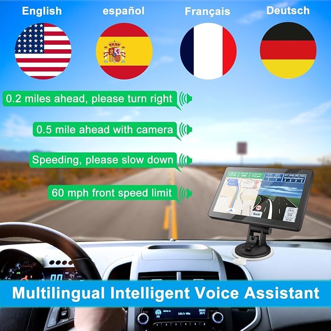 GPS Navigator for Car Truck RV, 9 inch Touch Screen Latest 2025 Map, Real Voice - Image 4