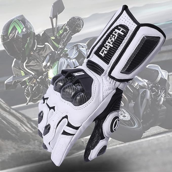 Harssidanzar Leather Motorcycle Gloves - Image 4