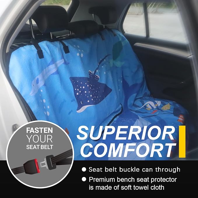 Back Seat Cover for Car Trucks Van SUV, Waterproof Rear Bench Towel Seat Covers - Image 4