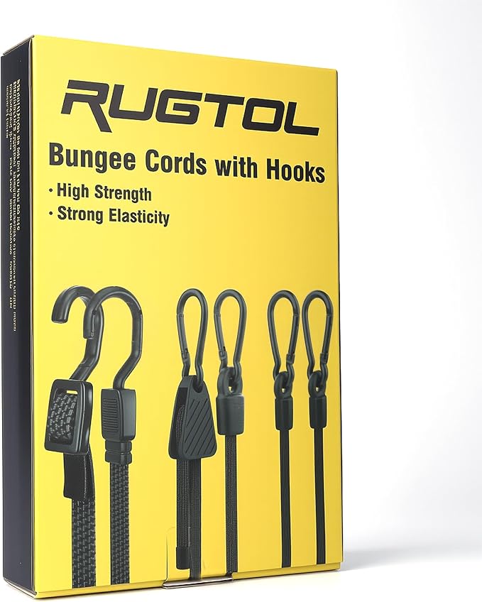 Bungee Cords with Hooks Heavy Duty, Flat Adjustable Bungee Cords with Hooks 40 - Image 7