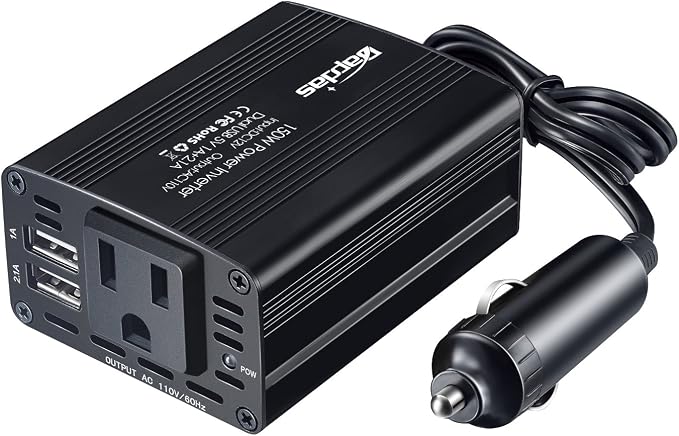 150W Car Power Inverter DC 12V to 110V AC Car Adapter by Bapdas