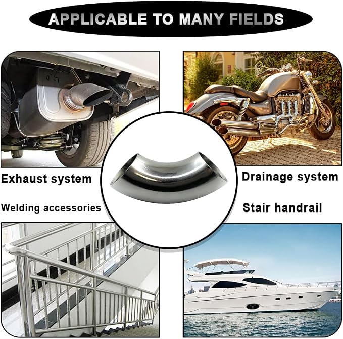 OD 1.25 Inch 90 Degree Stainless Steel Bend Tube Exhaust Elbow Pipe - Image 5