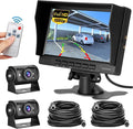 Hikity Dual Backup Camera Monitor Kit, Plug & Play, Night Vision, Wide Angle by Hikity