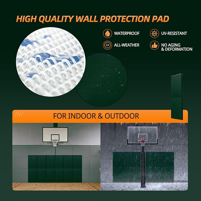 PROGOAL 2"/4" Thick Foam Protection Wall Pad，Gym Basketball-Court - Image 5
