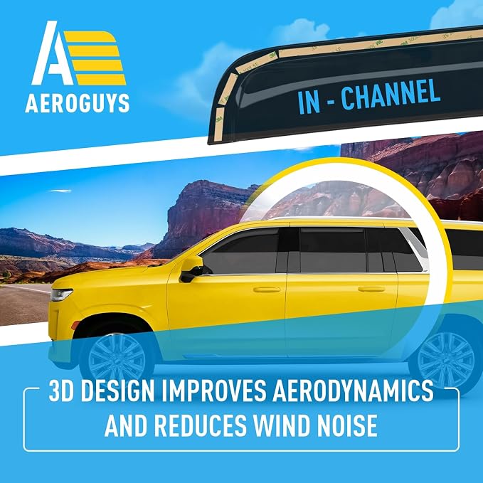 Extra Durable Window Deflectors in-Channel Window Visors Rain Guards Fit - Image 5
