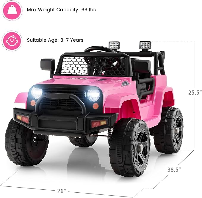 OLAKIDS Kids Ride On Truck, 12V Electric Vehicle Jeep Car - Image 6