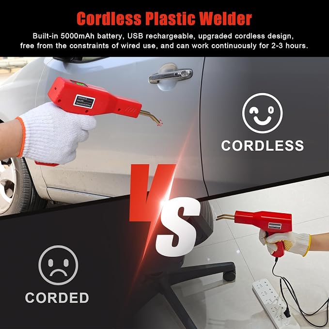 Upgraded 220W Cordless Plastic Welder, USB Rechargeable Cordless Car Bumper - Image 2