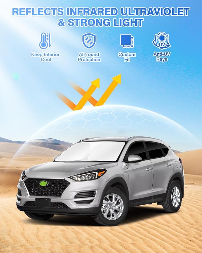 Sunshades for Hyundai Tucson 2016-2021 Accessories Windshield Sun Shade Side - Image 2