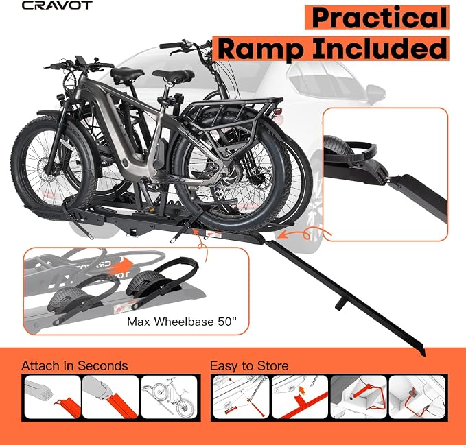 CyberRack E2 Ebike Rack, 200 lbs Capacity Foldable Bike Racks - Image 7