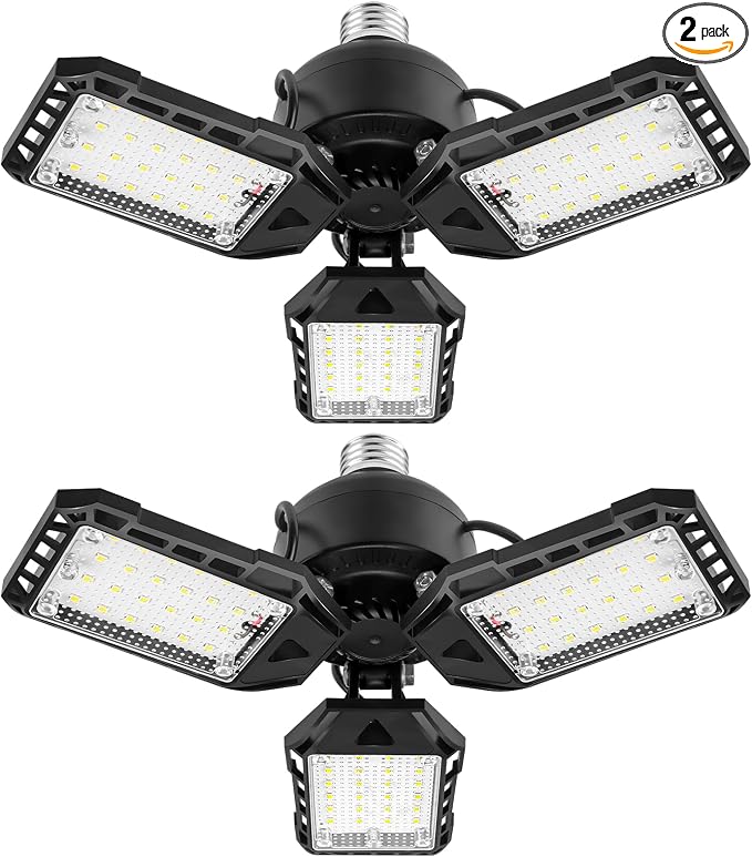 LED Garage Lights 2 Pack -80W, 8000LM 6500K Led Shop Light by Aoretic