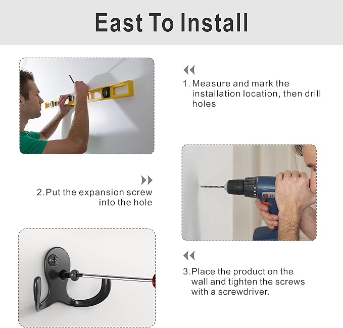 12 Heavy Duty Double Prong Coat Hooks | Wall Hooks - Image 6