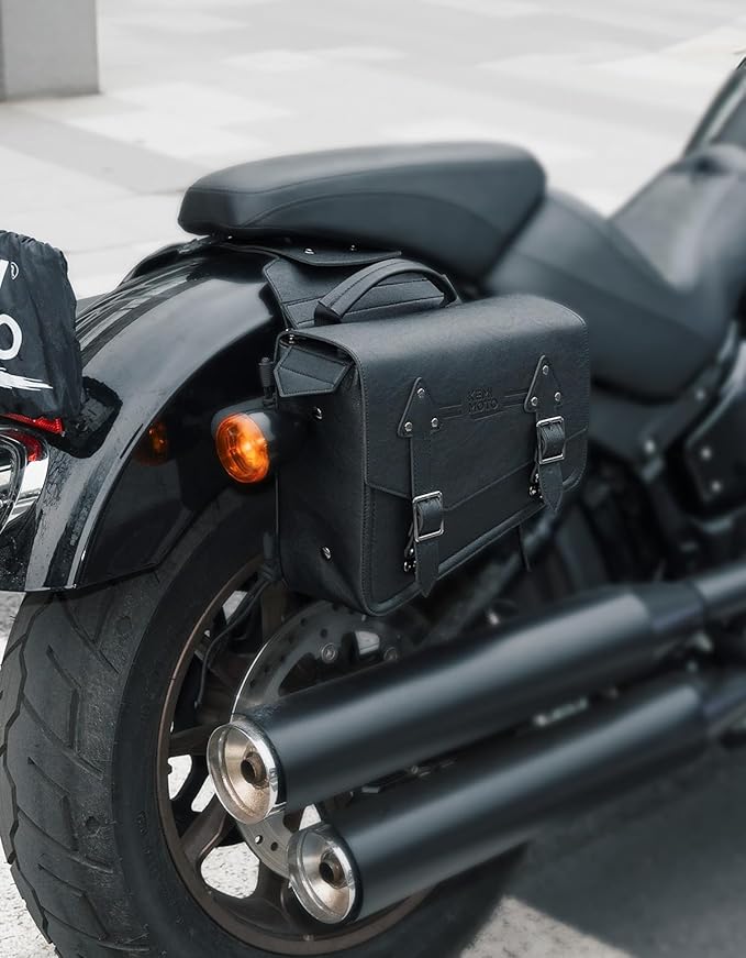 KEMIMOTO Motorcycle Saddlebags Leather Side Bags 12L Compatible - Image 6