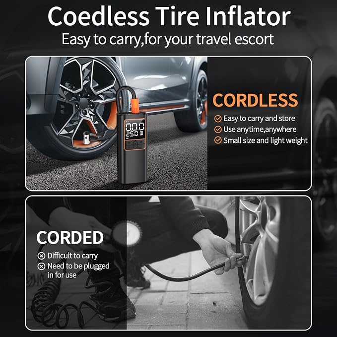 LAMONKE Tire Inflator Portable Air Compressor, 2X Faster Inflation Car Tire - Image 3