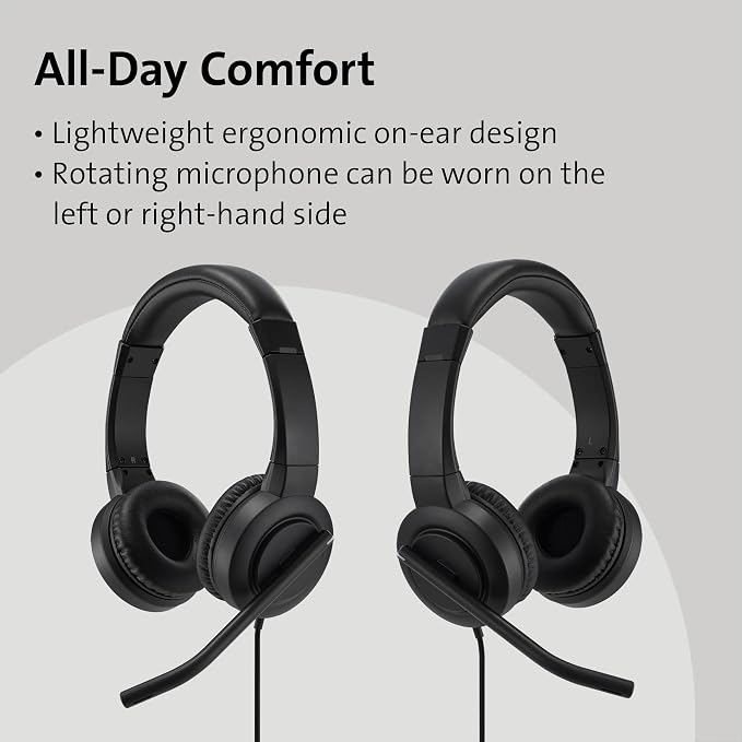 Kensington H1000 USB-C On-Ear Headset, 270° Rotating Noise-Canceling Microphone - Image 3